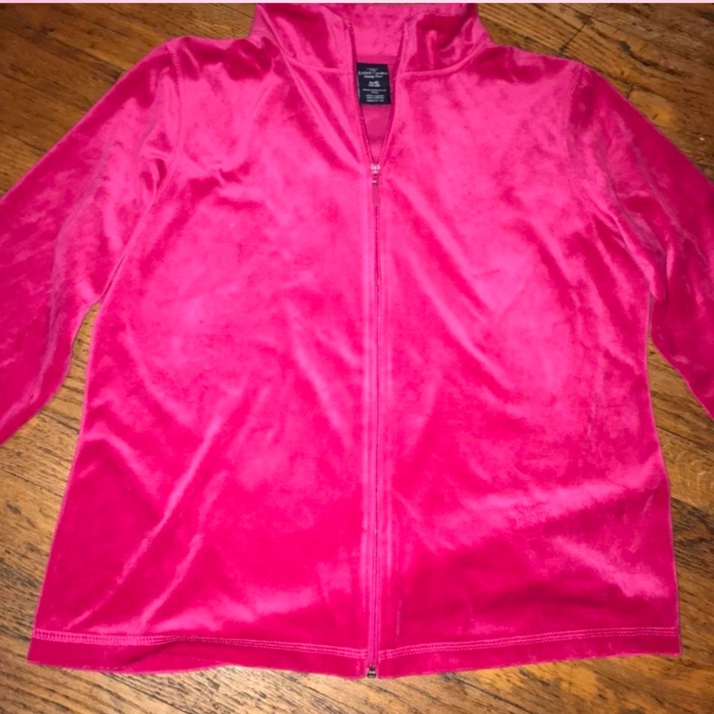 XL 16-18 Faded Glory hot pink Velour full zip track jacket. vintage Y2K fashion